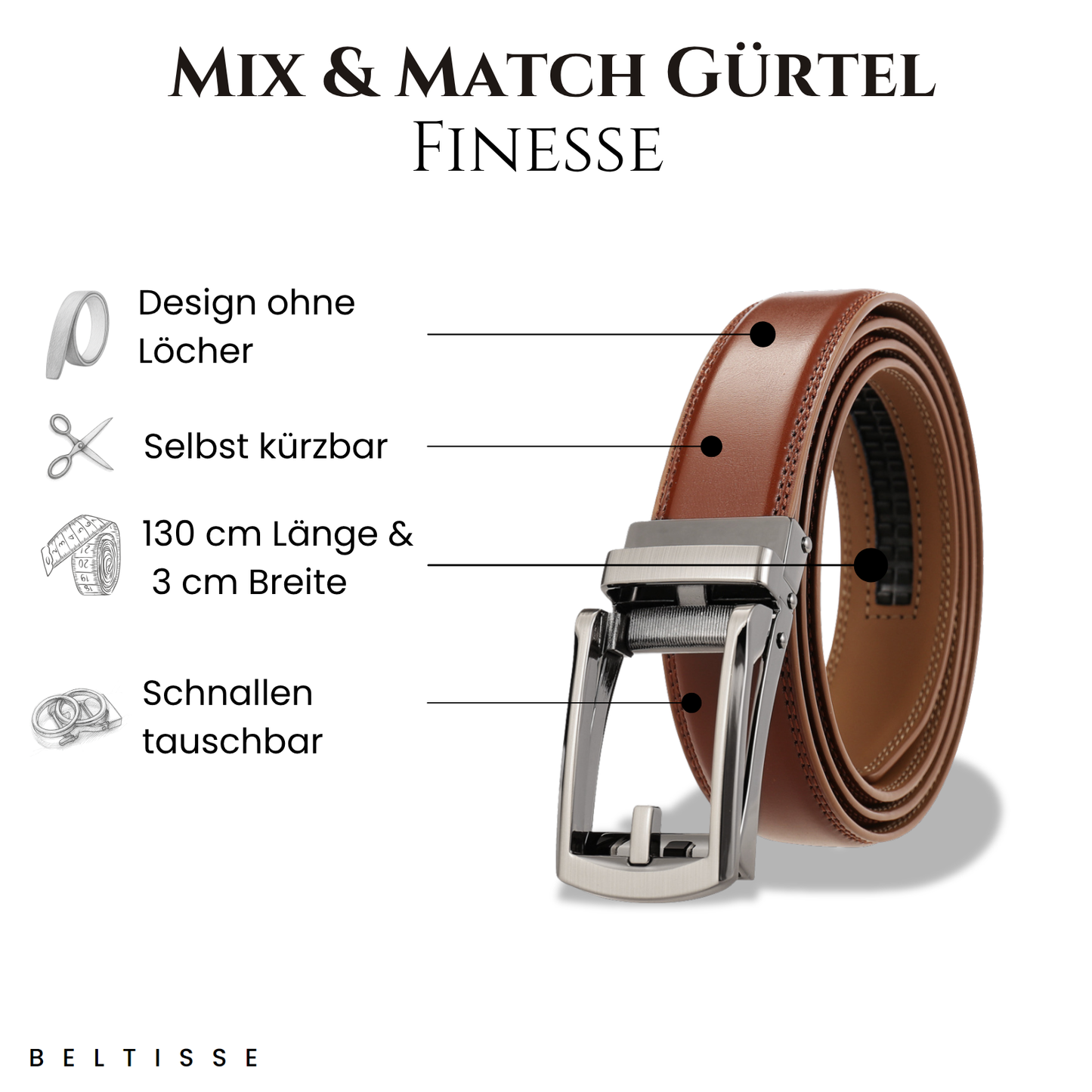 BELTISSE Finesse Mix & Match Automatikgürtel in edler Geschenkbox
