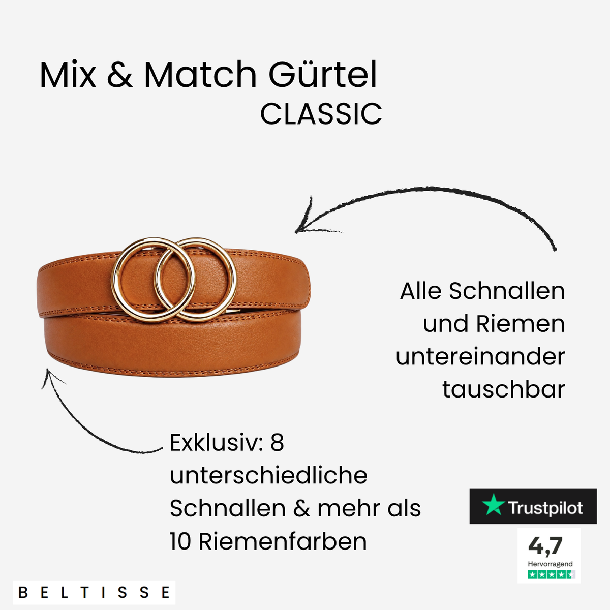 BELTISSE Classic Mix & Match Automatikgürtel in edler Geschenkbox